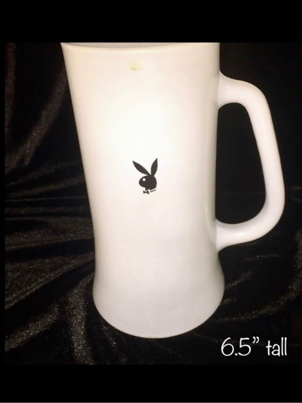 Vintage Playboy White Ceramic Beer Mug with Bunny Logo